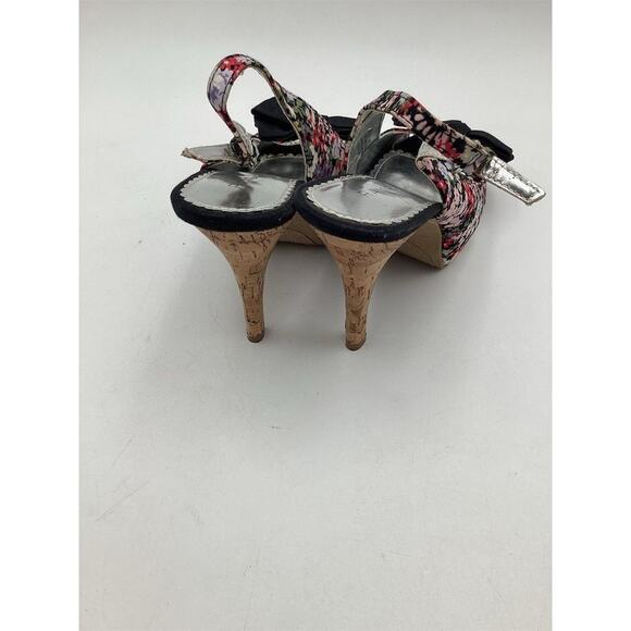 Rampage Girasole Floral Platform Slingback Heels Size 9 Multicolor - Picture 7 of 9